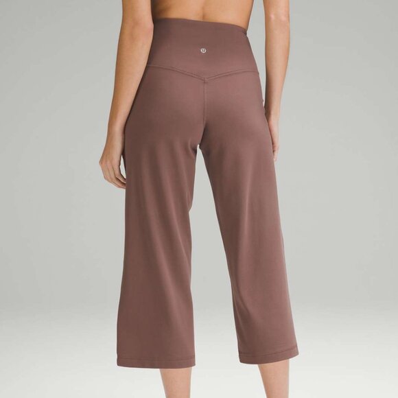 Lululemon Women's 4 Brown Align High Rise Wide Leg Leggings Cropped Workout Gym - Picture 5 of 5